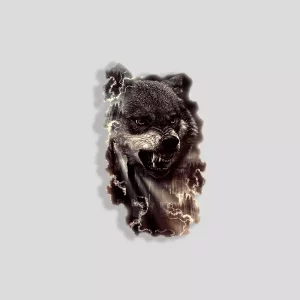 Tormentaled Wolf tatuaje temporal